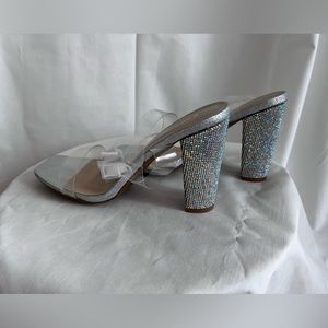 Clear Strap Heels w/ Rhinestones